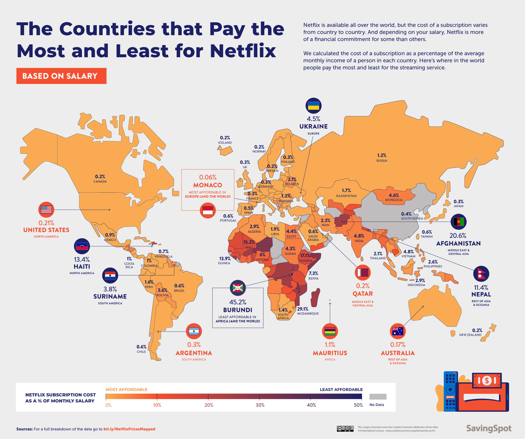 Where in the world do you get more Netflix for your salary
